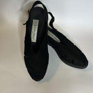 Pre-Worn Andre Assous Black Nubuck Sandals Size 10M